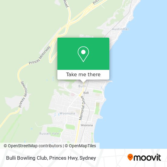 Mapa Bulli Bowling Club, Princes Hwy