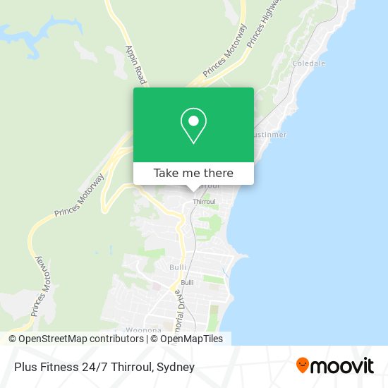 Mapa Plus Fitness 24/7 Thirroul