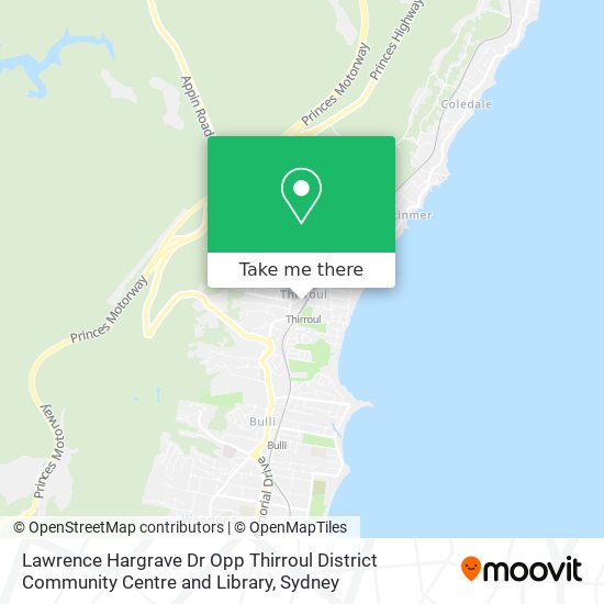 Mapa Lawrence Hargrave Dr Opp Thirroul District Community Centre and Library