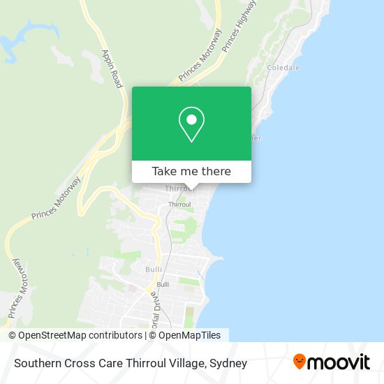 Mapa Southern Cross Care Thirroul Village