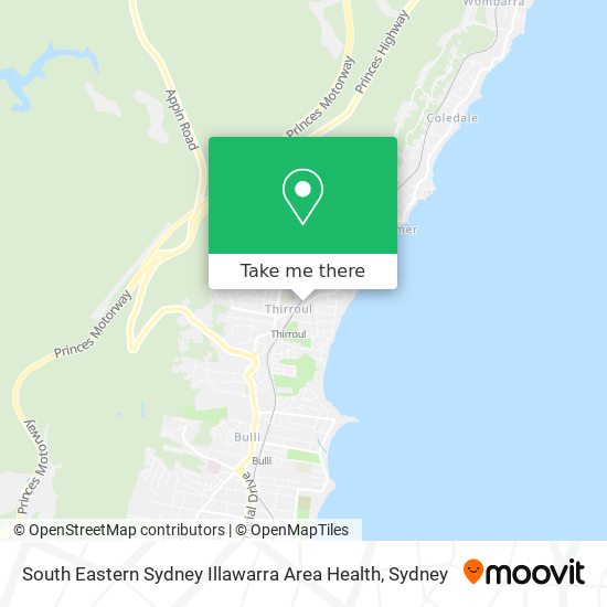 South Eastern Sydney Illawarra Area Health map