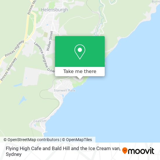 Flying High Cafe and Bald Hill and the Ice Cream van map