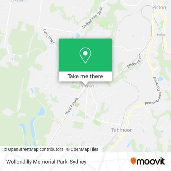 Mapa Wollondilly Memorial Park