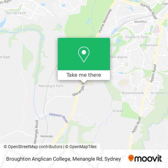 Broughton Anglican College, Menangle Rd map