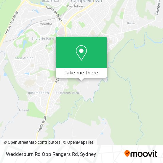Wedderburn Rd Opp Rangers Rd map