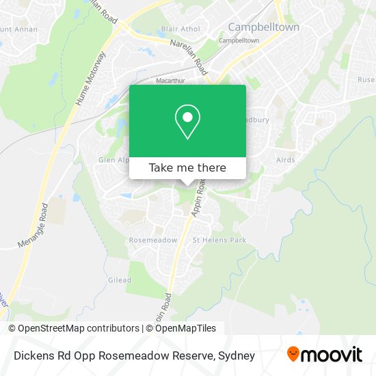 Mapa Dickens Rd Opp Rosemeadow Reserve