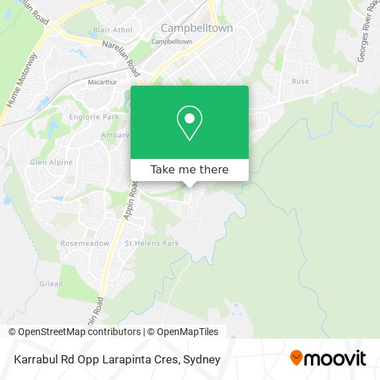 Karrabul Rd Opp Larapinta Cres map