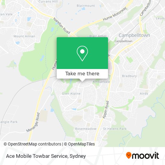 Ace Mobile Towbar Service map