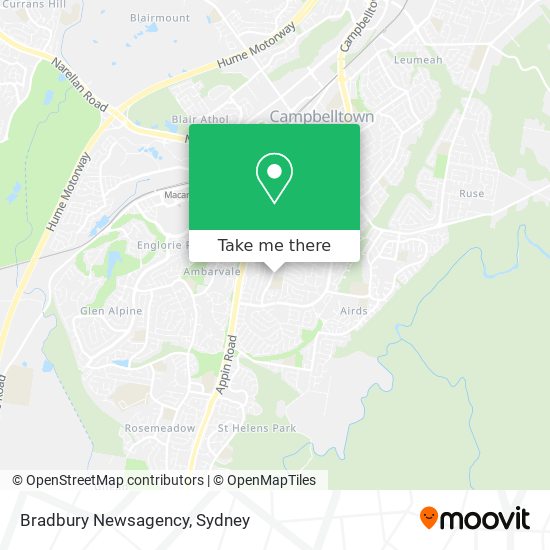 Bradbury Newsagency map