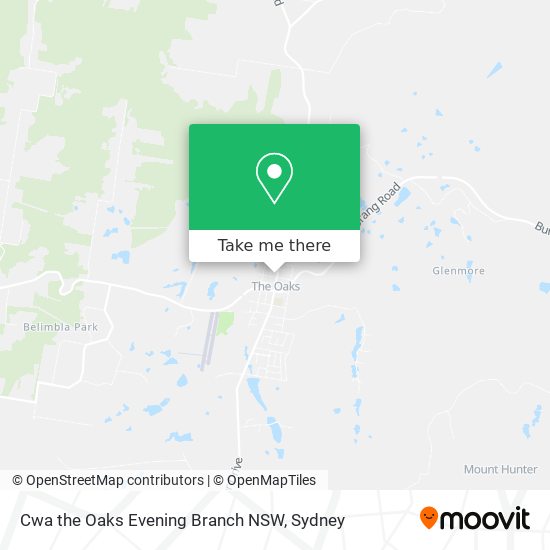 Cwa the Oaks Evening Branch NSW map