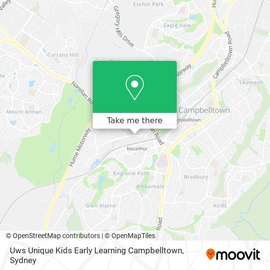 Mapa Uws Unique Kids Early Learning Campbelltown