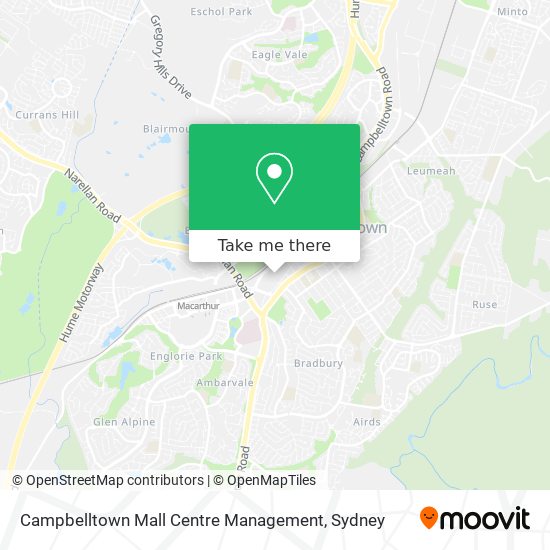 Mapa Campbelltown Mall Centre Management