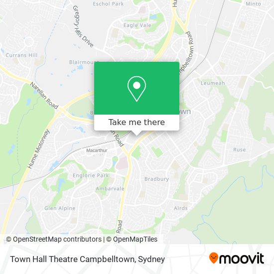 Mapa Town Hall Theatre Campbelltown