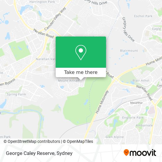 George Caley Reserve map