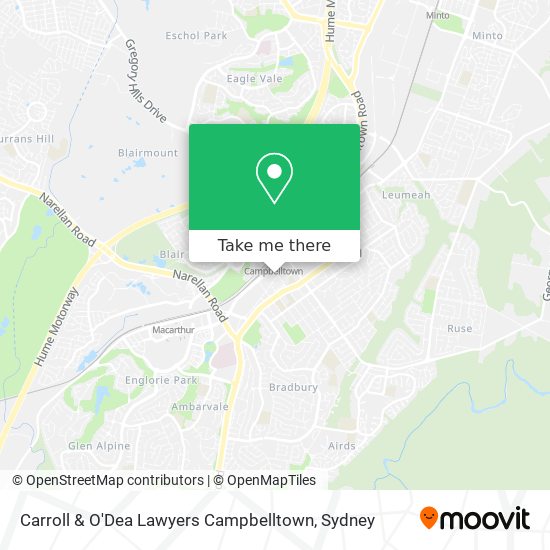 Carroll & O'Dea Lawyers Campbelltown map