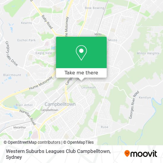 Western Suburbs Leagues Club Campbelltown map