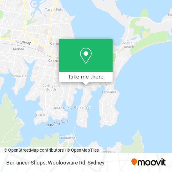 Mapa Burraneer Shops, Woolooware Rd