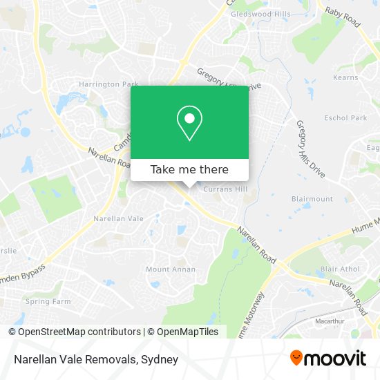 Mapa Narellan Vale Removals