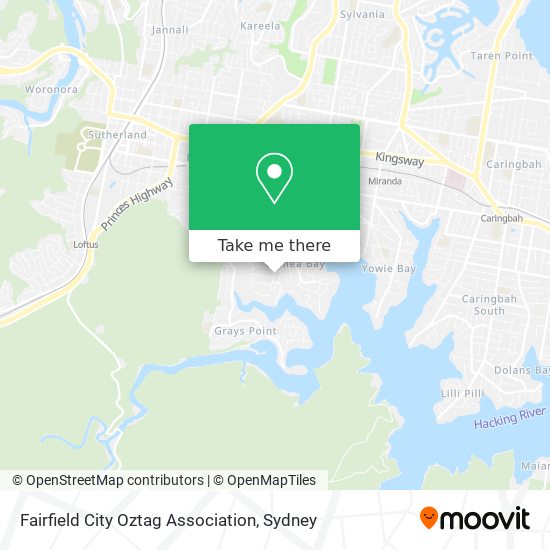 Fairfield City Oztag Association map