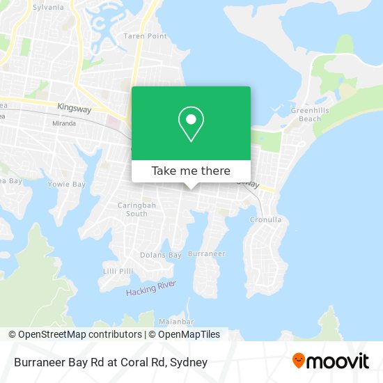 Burraneer Bay Rd at Coral Rd map