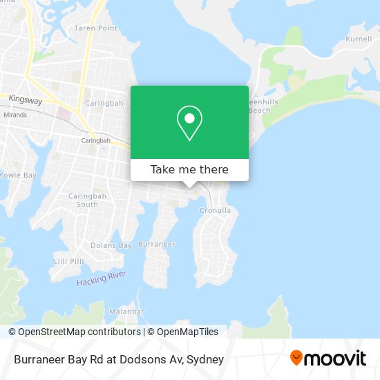 Burraneer Bay Rd at Dodsons Av map