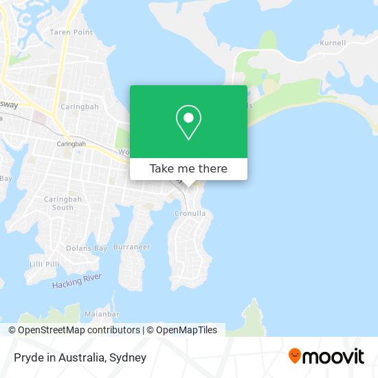 Pryde in Australia map