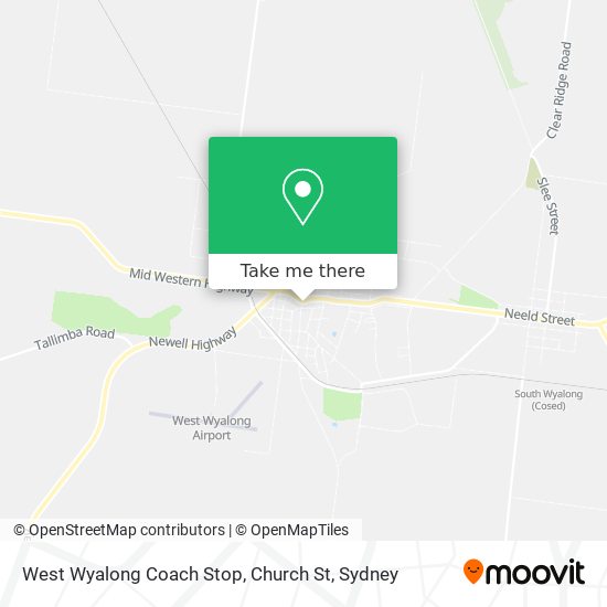 West Wyalong Coach Stop, Church St map