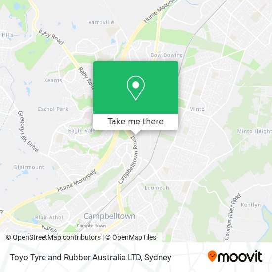 Mapa Toyo Tyre and Rubber Australia LTD