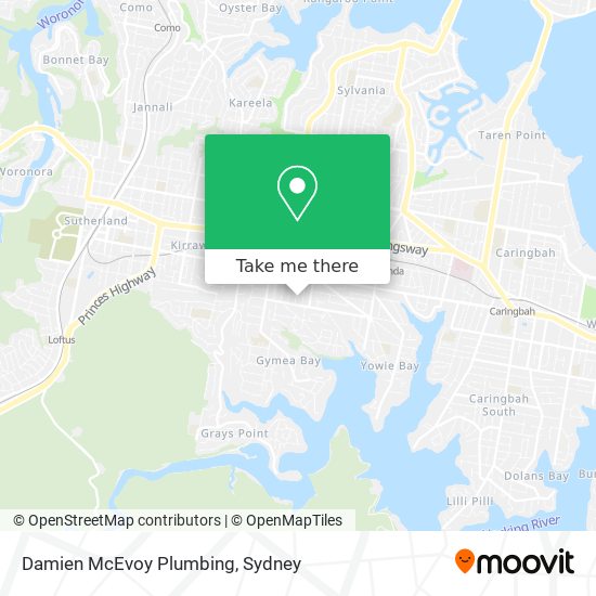 Mapa Damien McEvoy Plumbing