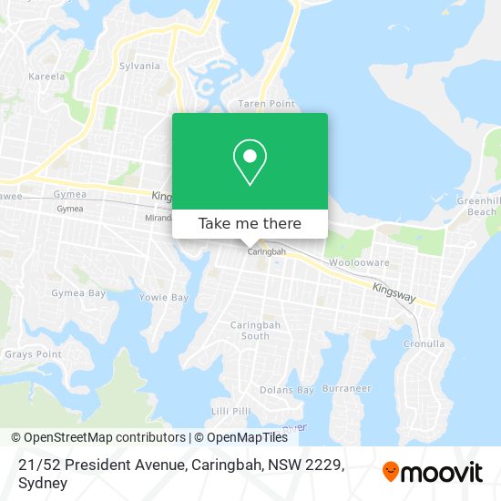 Mapa 21 / 52 President Avenue, Caringbah, NSW 2229