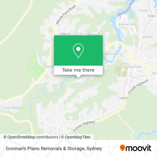 Goninan's Piano Removals & Storage map