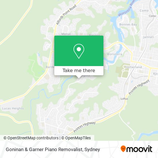 Goninan & Garner Piano Removalist map