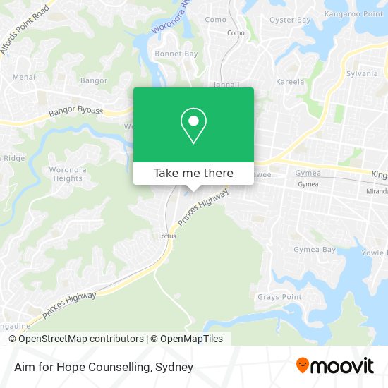 Aim for Hope Counselling map