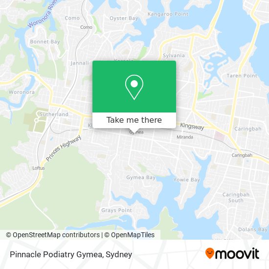 Pinnacle Podiatry Gymea map