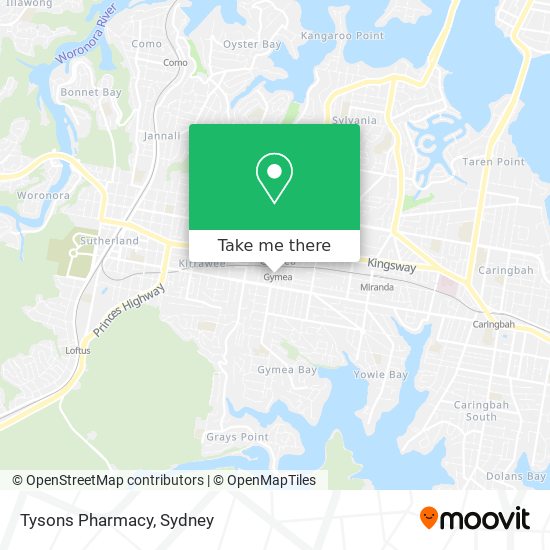 Mapa Tysons Pharmacy