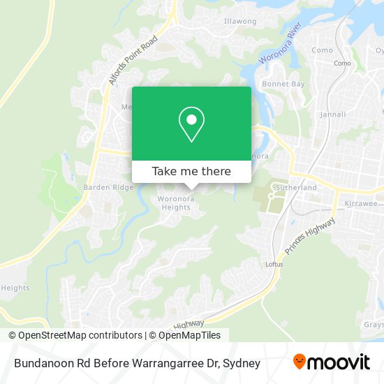 Mapa Bundanoon Rd Before Warrangarree Dr