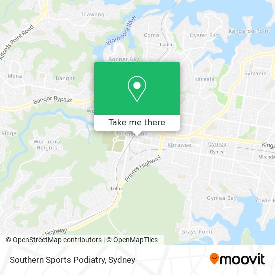 Mapa Southern Sports Podiatry