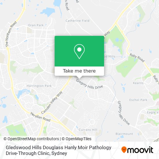 Mapa Gledswood Hills Douglass Hanly Moir Pathology Drive-Through Clinic