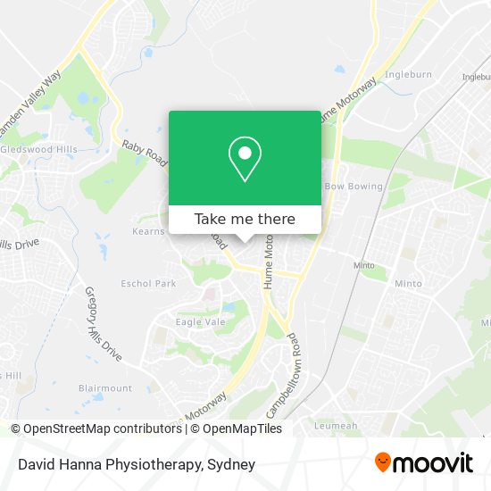 David Hanna Physiotherapy map