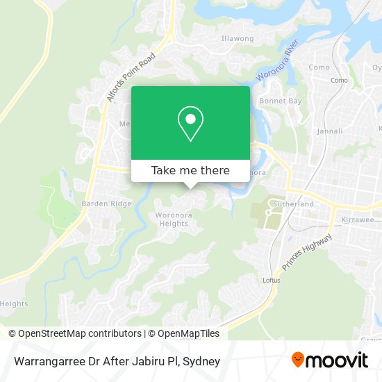 Mapa Warrangarree Dr After Jabiru Pl