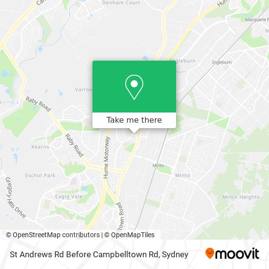 Mapa St Andrews Rd Before Campbelltown Rd