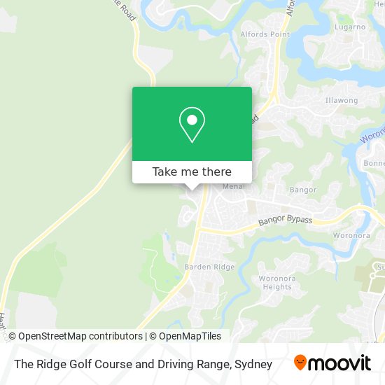 The Ridge Golf Course and Driving Range map