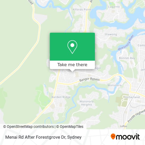 Menai Rd After Forestgrove Dr map