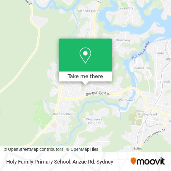 Mapa Holy Family Primary School, Anzac Rd