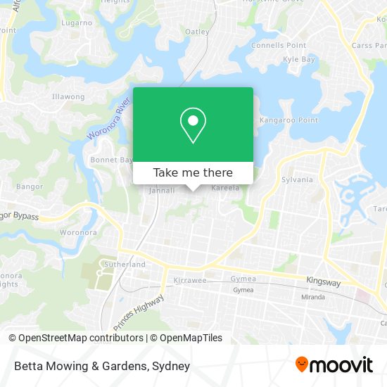 Mapa Betta Mowing & Gardens