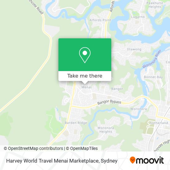 Harvey World Travel Menai Marketplace map