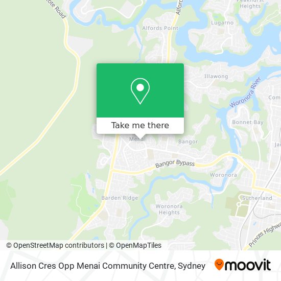 Mapa Allison Cres Opp Menai Community Centre
