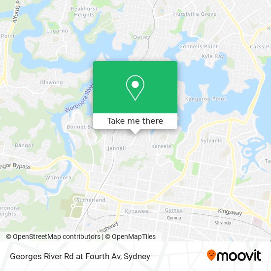 Georges River Rd at Fourth Av map