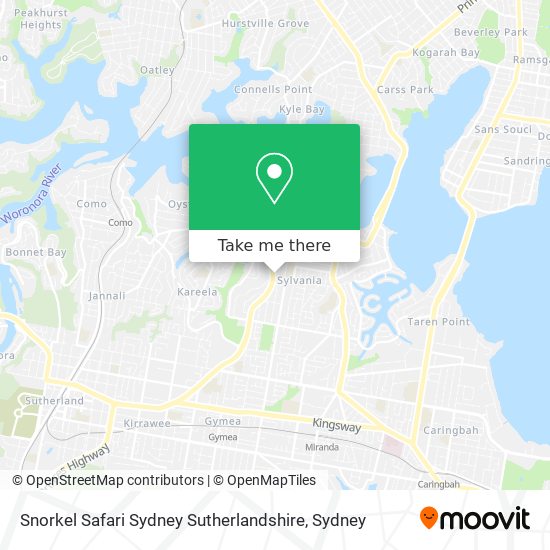 Snorkel Safari Sydney Sutherlandshire map