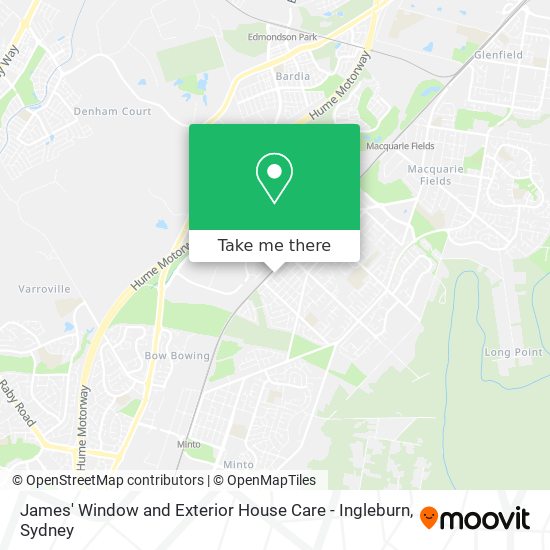 James' Window and Exterior House Care - Ingleburn map